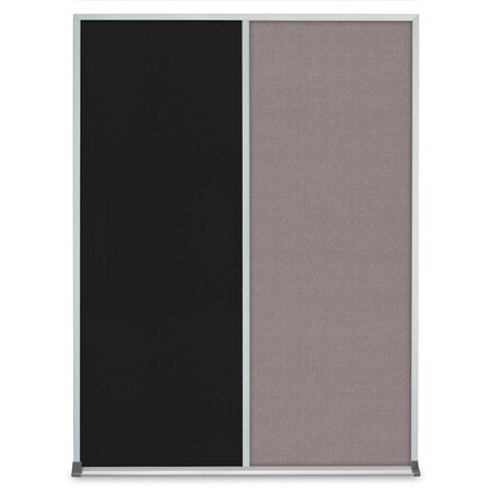United Visual Products Single Door Radius Plus Corkboard, 36"X UV8002PLUS-WHITE-BLSPRU